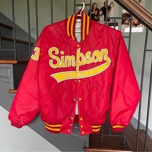 Vintage Delong Simpson college softball jacket USA Snap Button Jacket size large